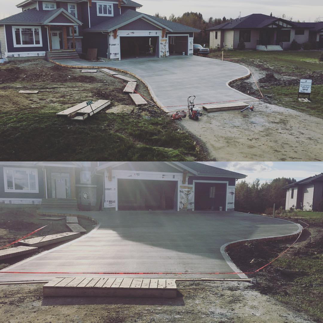 residential, driveway, broomed